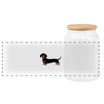 Chemise Minimaliste Teckel Extra Longue - Boîte à biscuits avec couvercle en bois - blanc - Devant