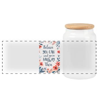 Croyez que vous pouvez et vous êtes à mi-chemin - Boîte à biscuits avec couvercle en bois - blanc - Devant