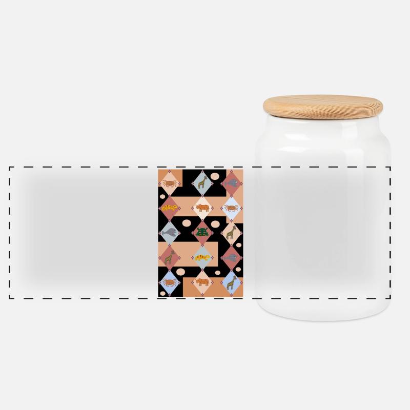La nature des animaux - Boîte à biscuits avec couvercle en bois - blanc