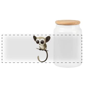 Galago - Panorama Keksdose mit Holzdeckel - Weiß - Vorne