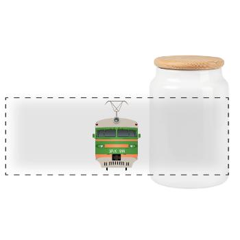 Train Russie - Boîte à biscuits avec couvercle en bois - blanc - Devant