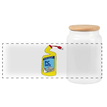 PC Ente | Computer | Gambling Gamer Nerd console - Panoramic Cookie Jar with Wooden Lid - white - Front