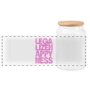 Legalize Happiness T-Shirt - Panoramic Cookie Jar with Wooden Lid - white - Front