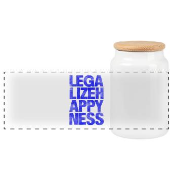 Legalize Happiness T-Shirt - Panoramic Cookie Jar with Wooden Lid - white - Front