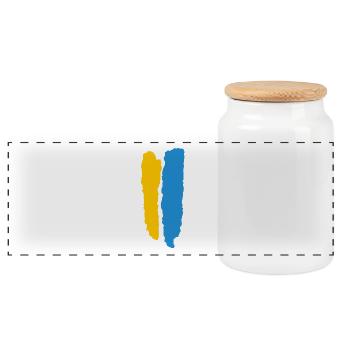 drapeau Canaria - Boîte à biscuits avec couvercle en bois - blanc - Devant