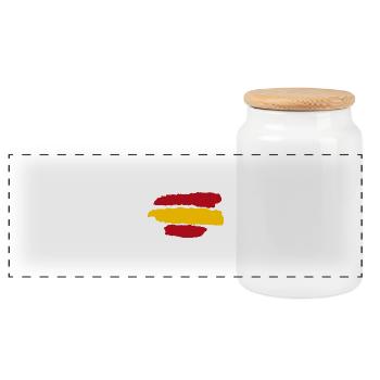 drapeau Espagne - Boîte à biscuits avec couvercle en bois - blanc - Devant