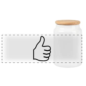 2541614 12405460 pouce - Boîte à biscuits avec couvercle en bois - blanc - Devant