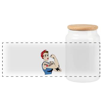La vie de maman - Boîte à biscuits avec couvercle en bois - blanc - Devant
