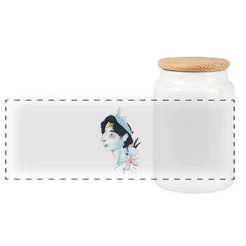 prince de glace (Ise) - Boîte à biscuits avec couvercle en bois - blanc - Devant
