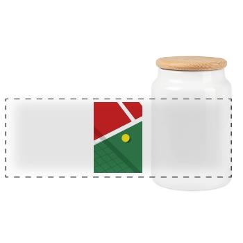 Minimaliste Court de Tennis Sports - Boîte à biscuits avec couvercle en bois - blanc - Devant