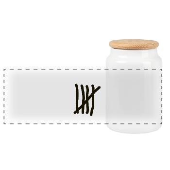 cinq - Boîte à biscuits avec couvercle en bois - blanc - Devant