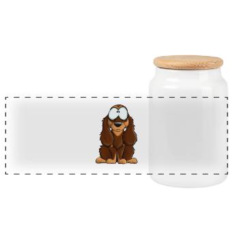 Je Suis Cocker Anglais Chocolat Feu - Boîte à biscuits avec couvercle en bois - blanc - Devant