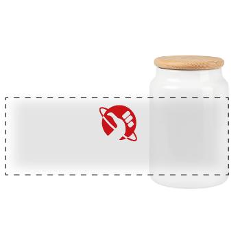 Thumb Planet! - Panoramic Cookie Jar with Wooden Lid - white - Front