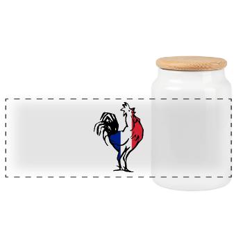 Gaulois fier France Hahn idée cadeau - Boîte à biscuits avec couvercle en bois - blanc - Devant