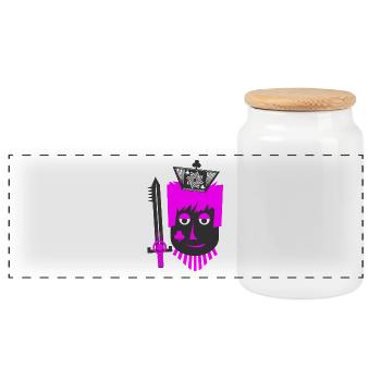 Pink Queen - Panoramic Cookie Jar with Wooden Lid - white - Front