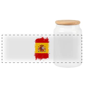 Spanien - Panorama Keksdose mit Holzdeckel - Weiß - Vorne