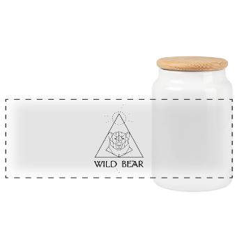 Wild ours - Boîte à biscuits avec couvercle en bois - blanc - Devant