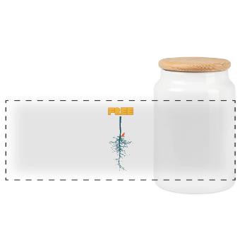 Free - Panoramic Cookie Jar with Wooden Lid - white - Front