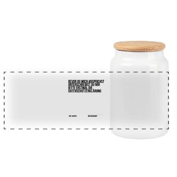 Privacy Fun Shirt - Panoramic Cookie Jar with Wooden Lid - white - Front