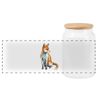 Fuchs - Panorama Keksdose mit Holzdeckel - Weiß - Vorne