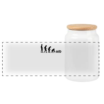 AfD Evolution - Panoramic Cookie Jar with Wooden Lid - white - Front
