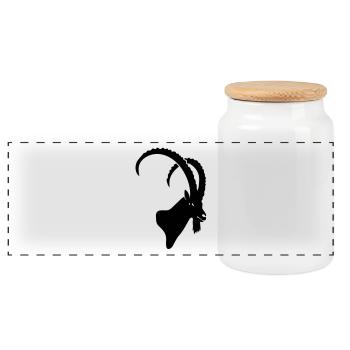bouquetin capricorne chèvre mouton les Alpes roc - Boîte à biscuits avec couvercle en bois - blanc - Devant