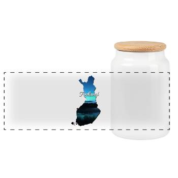 Carte de la Finlande finlande - Boîte à biscuits avec couvercle en bois - blanc - Devant