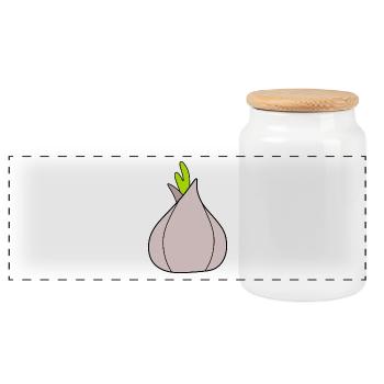 Légumes à l’oignon végétaliens - Boîte à biscuits avec couvercle en bois - blanc - Devant