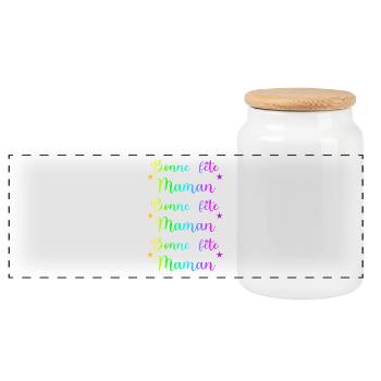 BONNE FÊTE MAMAN. MAMAN. FÊTE DES MÈRES. JE T'AIME - Boîte à biscuits avec couvercle en bois - blanc - Devant