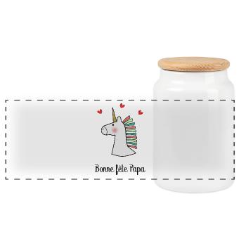 FÊTE DES PÈRES. BONNE FÊTE PAPA. PAPA. BONNE FÊTE - Boîte à biscuits avec couvercle en bois - blanc - Devant