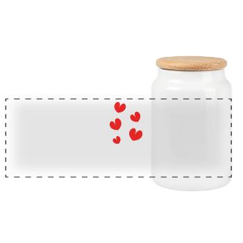 SAINT VALENTINE. bachelorette party. I LOVE YOU. I LOVE YOU. LOVE - Panoramic Cookie Jar with Wooden Lid - white - Front