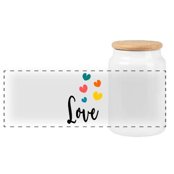 ICH HABE GERADE GEHEIRATET. Junggesellinnenabschied. HEILIGER VALENTINSTAG. PAAR. HERZ - Panorama Keksdose mit Holzdeckel - Weiß - Vorne