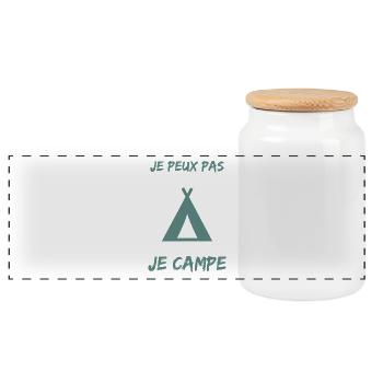 ESCALADE. GRIMPE. VAN. CAMPING. CAMPING-CAR. ALPIN - Boîte à biscuits avec couvercle en bois - blanc - Devant