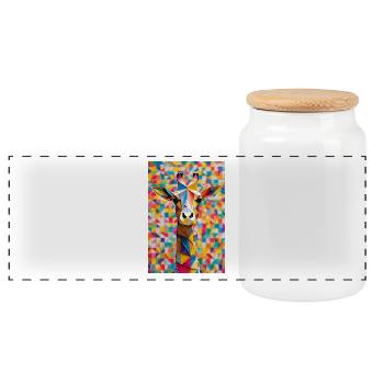 Regenbogen-Giraffe - Panorama Keksdose mit Holzdeckel - Weiß - Vorne