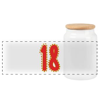 18. 18 YEARS OLD. 18th ANNIVERSARY. 18 BIRTHDAY. - Panoramic Cookie Jar with Wooden Lid - white - Front