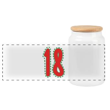 18. 18 YEARS OLD. 18th ANNIVERSARY. 18 BIRTHDAY. - Panoramic Cookie Jar with Wooden Lid - white - Front