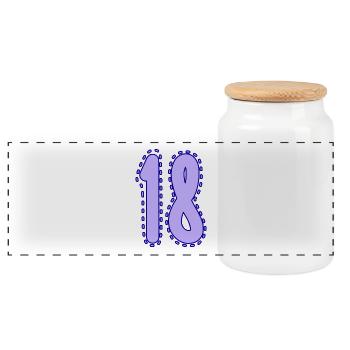 18. 18 YEARS OLD. 18th ANNIVERSARY. 18 BIRTHDAY. - Panoramic Cookie Jar with Wooden Lid - white - Front