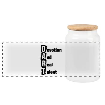 Fléchettes, fléchettes, dévotion et vrai talent - Boîte à biscuits avec couvercle en bois - blanc - Devant