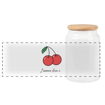 KIRSCHDUO / Je veux t’aimer - Boîte à biscuits avec couvercle en bois - blanc - Devant