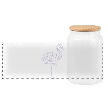 flamingo - Panorama Keksdose mit Holzdeckel - Weiß - Vorne