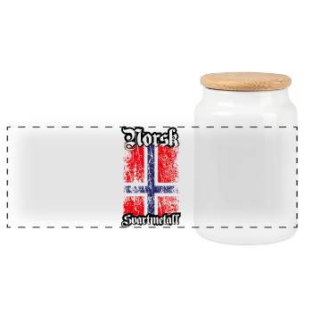 (Trve) Norwegian Black Metal - Norsk Svartmetall - Panoramic Cookie Jar with Wooden Lid - white - Front