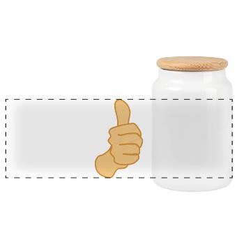 Pouce vers le haut Symbole Positif - Boîte à biscuits avec couvercle en bois - blanc - Devant