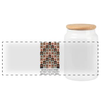 WOMAN - Panoramic Cookie Jar with Wooden Lid - white - Front