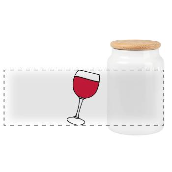Rotwein im Glas - Panorama Keksdose mit Holzdeckel - Weiß - Vorne