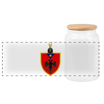 Shqip'ria - Panoramic Cookie Jar with Wooden Lid - white - Front