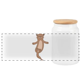 Otter - Boîte à biscuits avec couvercle en bois - blanc - Devant