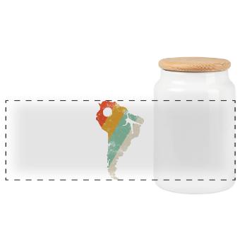 Argentina Retro Stripe Map - Panoramic Cookie Jar with Wooden Lid - white - Front