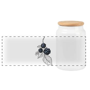 Autocollant d’automne Blackberries - Boîte à biscuits avec couvercle en bois - blanc - Devant
