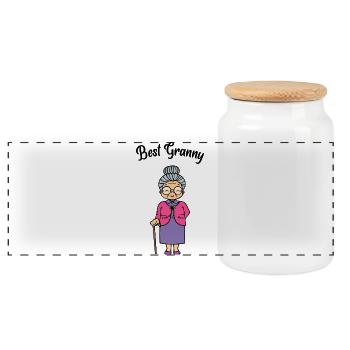 Meilleure grand-mère disant basse vision Grand-mère Lunettes grand-mère grand-mère - Boîte à biscuits avec couvercle en bois - blanc - Devant