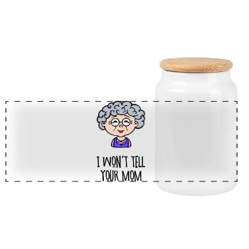 Vieille femme Grand-mère Lunettes Déclaration Grand-mère Petit-fils - Boîte à biscuits avec couvercle en bois - blanc - Devant